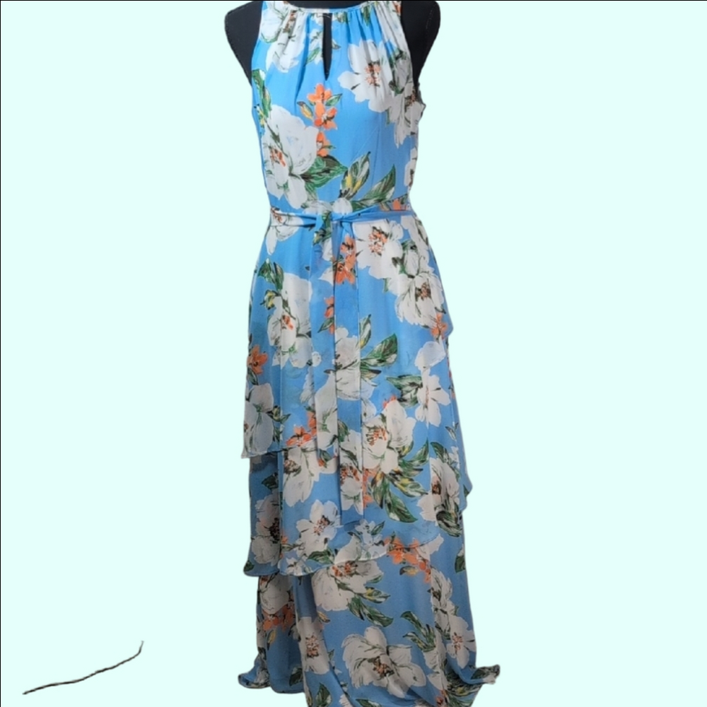 Floral Blue Maxi Dress